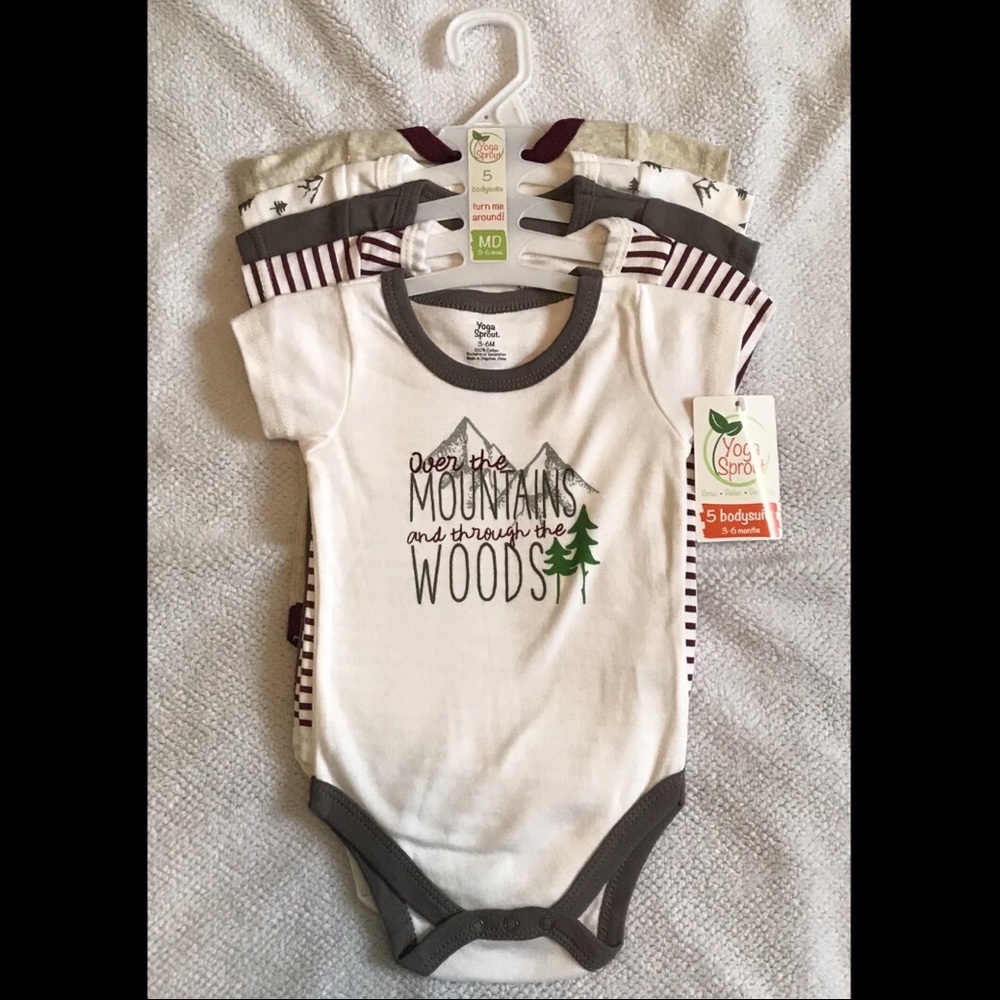 Yoga Sprout - 5 Bodysuits - 3-6 months.